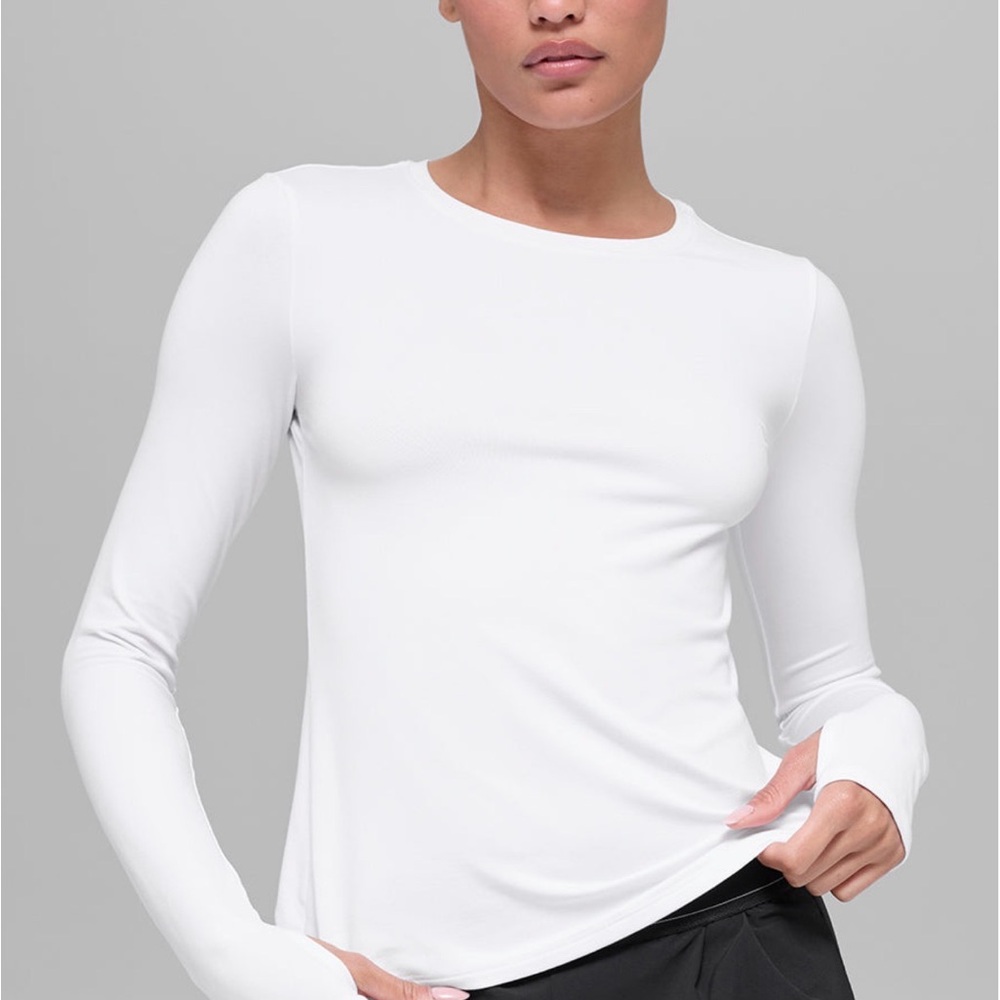ALO Alosoft Finesse Long Sleeve - White - L - Worn Once